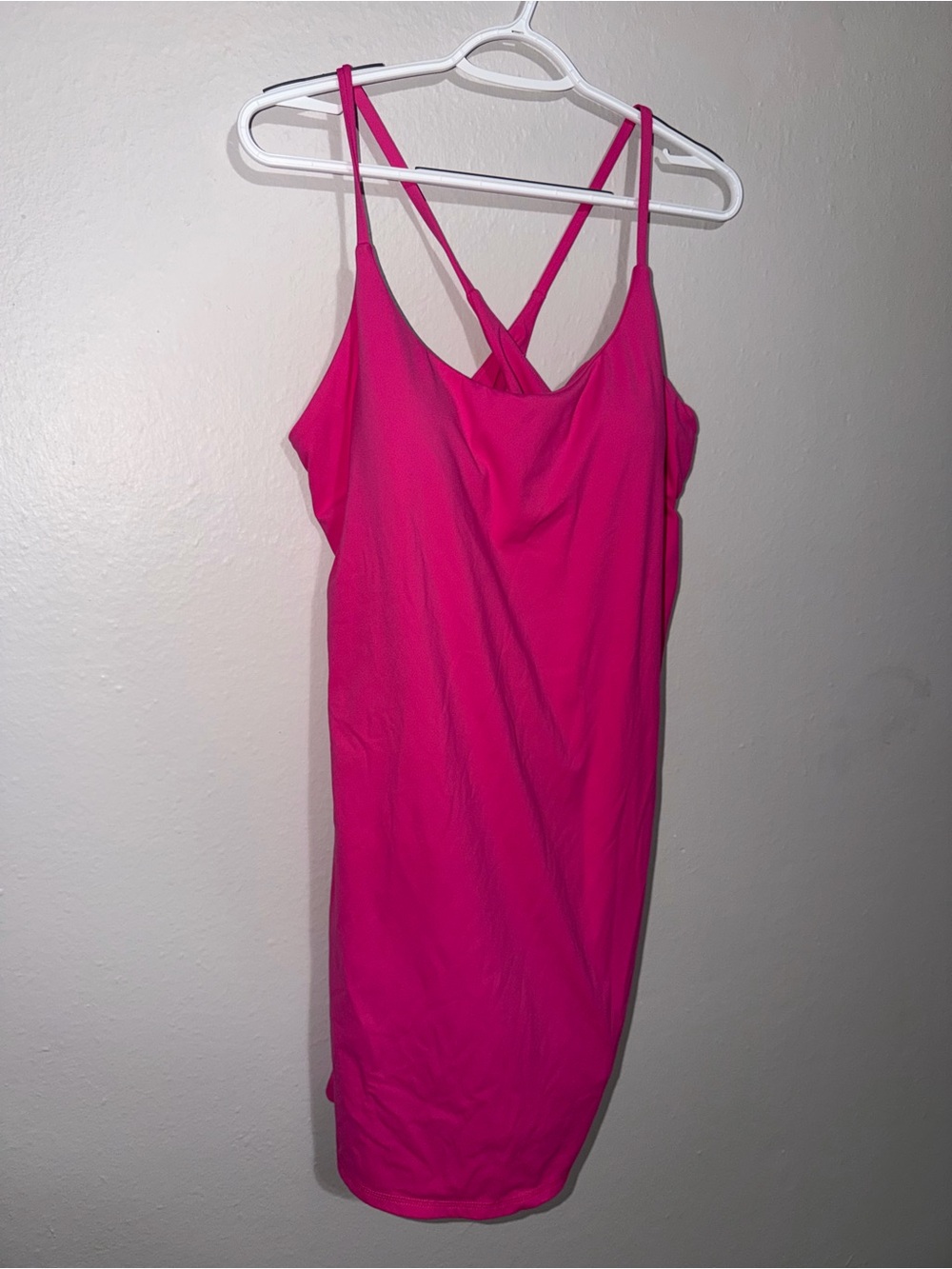 HALARA Hot Pink Slip Tank with Crossback Straps